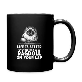 Life Is Better With A Ragdoll On Your Lap Ragdolls - Full Colour Mug - black - Right