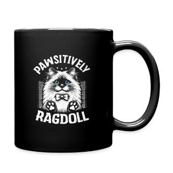 Pawsitively Ragdoll Ragdolls Cat Lover - Full Colour Mug - black - Right