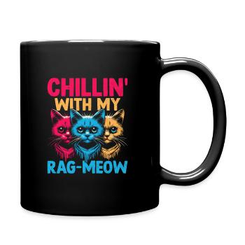Chillin' With My Rag-Meow Ragdoll Ragdolls Cat Lov - Full Colour Mug - black - Right