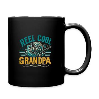 Reel Cool Grandpa Bass Fishing Angler Fisherman An - Full Colour Mug - black - Right