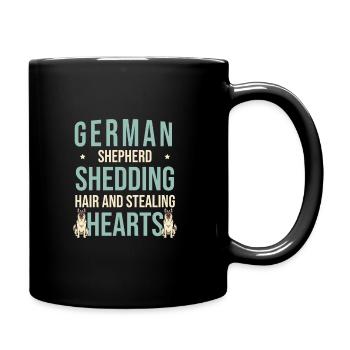 German Shepherd Shedding Hair And Stealing Hearts - Full Colour Mug - black - Right