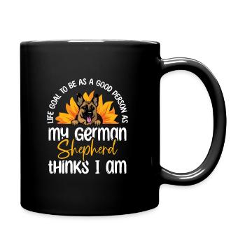 Life Goal To Be As Good Person As My German Shephe - Full Colour Mug - black - Right