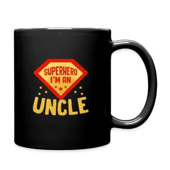 Superheld Ich bin ein Onkel Familientreffen Onkel Nichte - Tasse einfarbig - Schwarz - Rechts