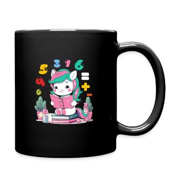 Einhorn Buch lesen Bücher Bücherwurm Bibliophil - Tasse einfarbig - Schwarz - Rechts