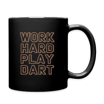 Work Hard Play Darts Darts - Full Colour Mug - black - Right