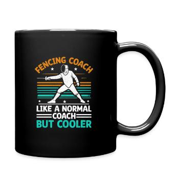 Fechttrainer wie ein normaler Trainer, nur cooler - Tasse einfarbig - Schwarz - Rechts