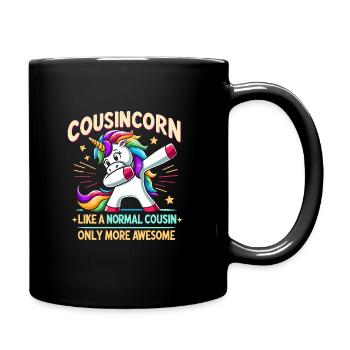 Cousincorn Like A Normal Cousin Only More Awesome - Full Colour Mug - black - Right