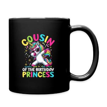 Cousine Der Geburtstagsprinzessin, Die Das Einhorn Synchronisiert - Tasse einfarbig - Schwarz - Rechts
