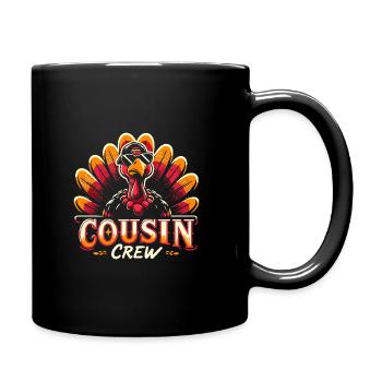 Cousin Crew Turkey Thanksgiving Family Reunion - Full Colour Mug - black - Right