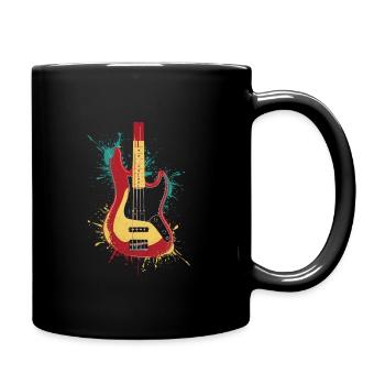 Splash Art Bassist Gitarrist Bassist Musiker - Tasse einfarbig - Schwarz - Rechts