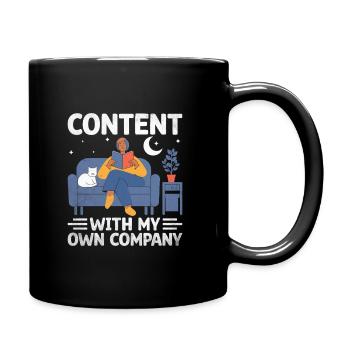 Content With My Own Company Sayings For Introverts - Full Colour Mug - black - Right