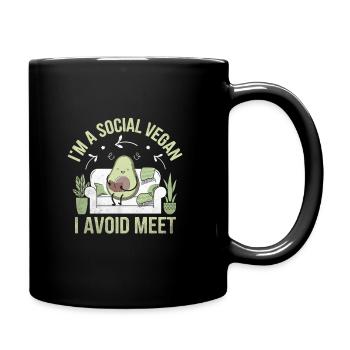 Je suis un végétalien social pour lequel j’évite de rencontrer des dictons - Mug uni - noir - Droite