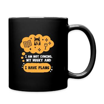 Introvert Husky Sayings For Introverts - Full Colour Mug - black - Right
