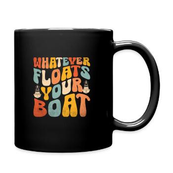 Was auch immer schwimmt, Ihr Boot Paddelboot - Tasse einfarbig - Schwarz - Rechts