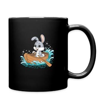 A Bunny Boating Paddle Boat - Full Colour Mug - black - Right