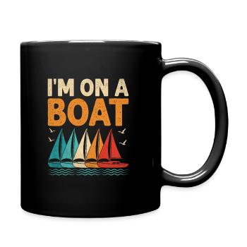 I'm On A Boat Paddle Boat - Full Colour Mug - black - Right