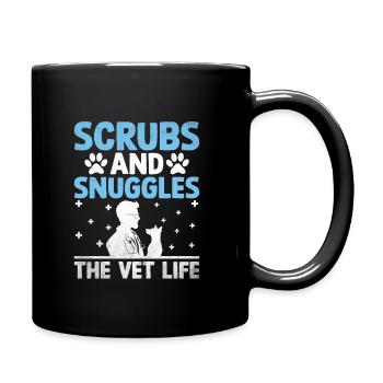 Scrubs And Snuggles The Vet Life Verterinarian - Full Colour Mug - black - Right
