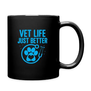 Tierarzt Leben einfach besser Vielseitiger Tierliebhaber - Tasse einfarbig - Schwarz - Rechts