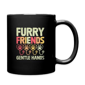 Furry Friends Gentle Hands Verterinarian Animal - Full Colour Mug - black - Right