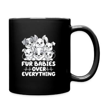 Bébés à fourrure sur tout animal vertérien - Mug uni - noir - Droite