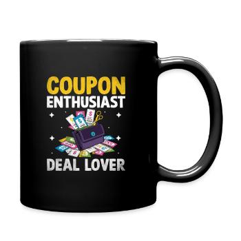 coupon enthousiaste offre amant couponer shopper économiser - Mug uni - noir - Droite