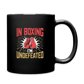 En boxe, je suis un boxeur invaincu, un sportif, un athlète de gymnastique - Mug uni - noir - Droite