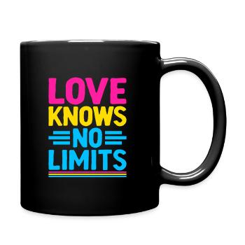 Love Knows No Limits LGBTQIA Pride Pansexuality - Full Colour Mug - black - Right