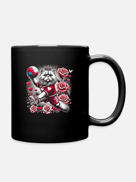 Thème de la Saint-Valentin Handball Sports Athlète - Mug uni - noir