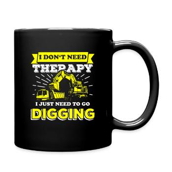 Construction workers excavators - Full Colour Mug - black - Right