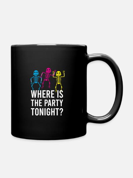 Halloween Skelett-Party - Tasse einfarbig - Schwarz