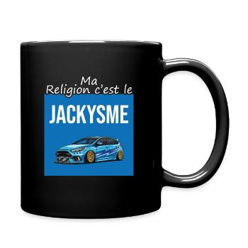 Meine Religion ist Jackysmus - Tasse einfarbig - Schwarz - Rechts