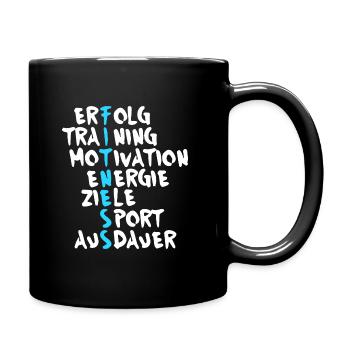 Erfolg Training Motivation Fitness - Tasse einfarbig - Schwarz - Rechts