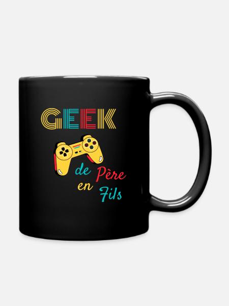 Geek de père en fils - Mug uni - noir