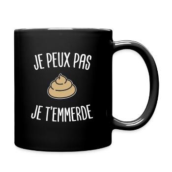 je t'emmerde | merde insulte connard va te faire - Mug uni - noir - Droite
