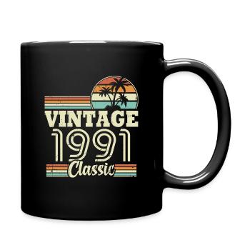 Vintage 1991 Classic, Cadeau D'anniversaire 32 Ans - Mug uni - noir - Droite