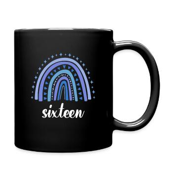 Blue Rainbow Seize ans 16e anniversaire - Mug uni - noir - Droite