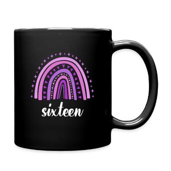 Purple Rainbow seize ans 16e anniversaire - Mug uni - noir - Droite