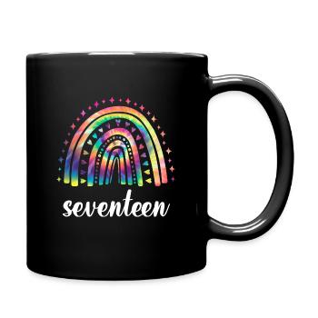 Tie Dye Rainbow Seventeen Years 17th Birthday - Full Colour Mug - black - Right