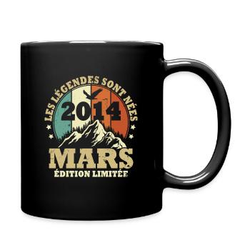 Les légendes sont nées en Mars 2014 Vintage - Mug uni - noir - Droite