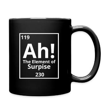 Ah, das Überraschungsmoment - Tasse einfarbig - Schwarz - Rechts