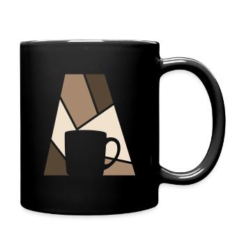 Kaffee Kaffee Cappuccino - Tasse einfarbig - Schwarz - Rechts