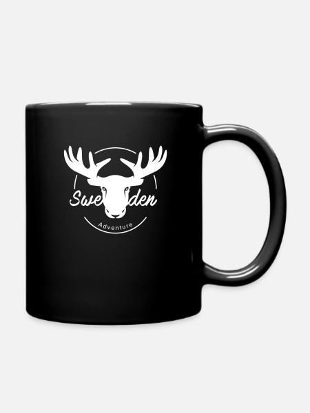 Schweden Elch Skandinavien Roadtrip Adventure - Tasse einfarbig - Schwarz