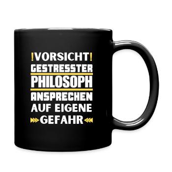Don't talk to stressed philosophers! - Full Colour Mug - black - Right