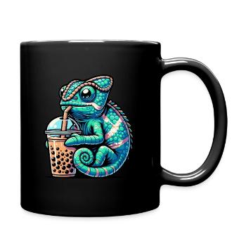 Bubble Tea Chameleon Boba Tea Kawaii Geschenk - Tasse einfarbig - Schwarz - Rechts
