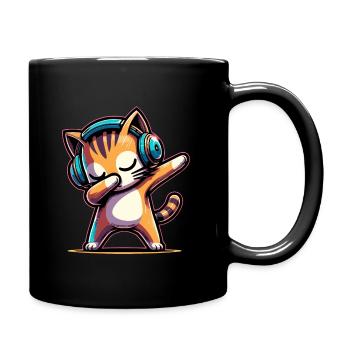 Dabbing Katze - Tasse einfarbig - Schwarz - Rechts