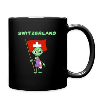 Switzerland Fan / Swiss Aliens - Full Colour Mug - black - Right