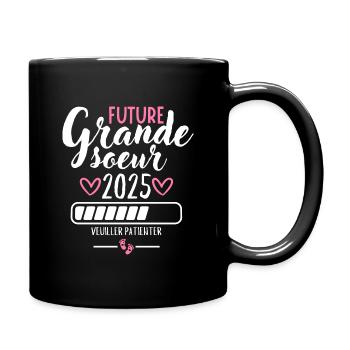 Zukunft große Schwester 2025 - Tasse einfarbig - Schwarz - Rechts