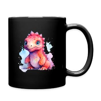 Niedliches baby dinosaurier in Wasserfarben - Tasse einfarbig - Schwarz - Rechts