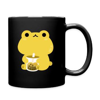 Yellow Boba Frog - Full Colour Mug - black - Right