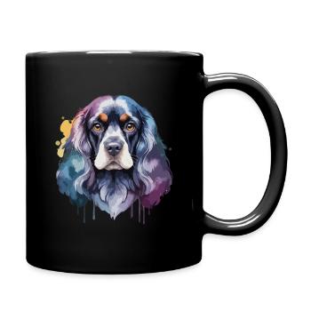 Cocker Spaniel Hund Cool Bunt Niedlich - Tasse einfarbig - Schwarz - Rechts